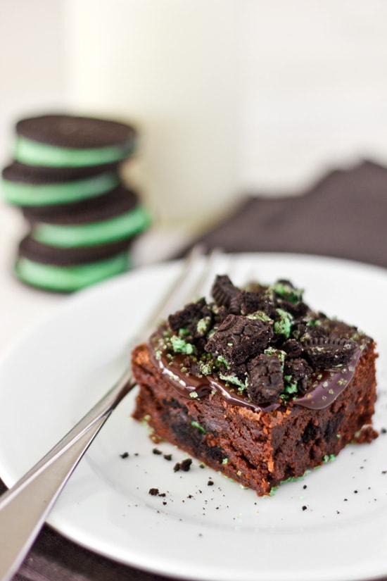 Mint Oreo Brownies from Confessions of a Bright-Eyed Baker