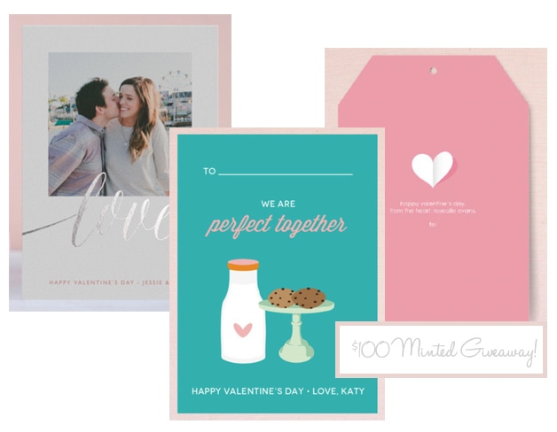 $100 Minted. Valentine's Day Giveaway for designer #valentinesday cards from @minted | www.brighteyedbaker.com