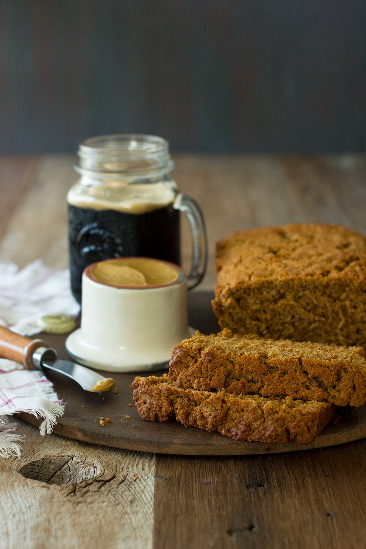Guinness Beer Bread with Molasses Butter - an Irish twist on a classic! | www.brighteyedbaker.com