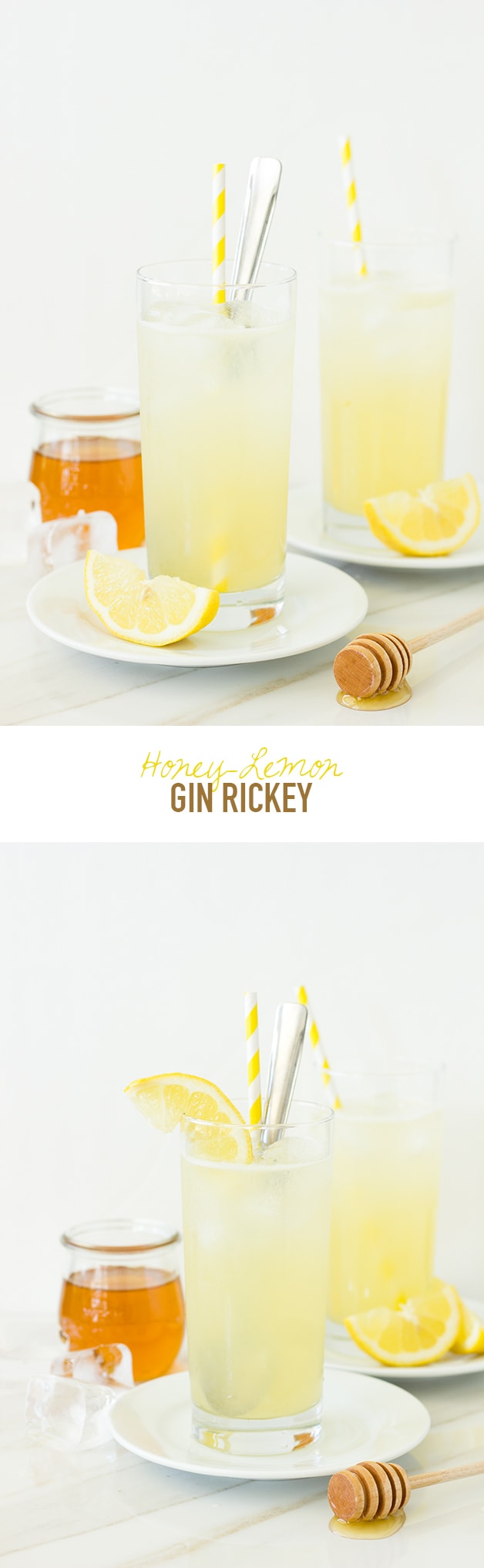 Honey-Lemon Gin Rickey | A quintessential drink for warm summer afternoons - tart and refreshing with background notes of honey that lend the perfect bit of floral sweetness.  | www.brighteyedbaker.com