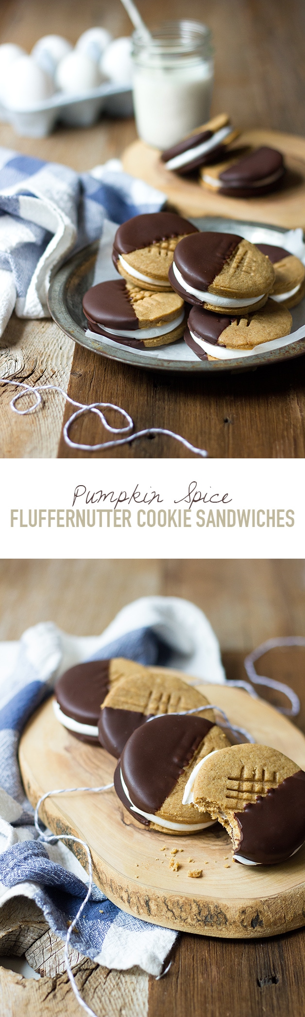 Pumpkin Spice Fluffernutter Cookie Sandwiches | www.brighteyedbaker.com