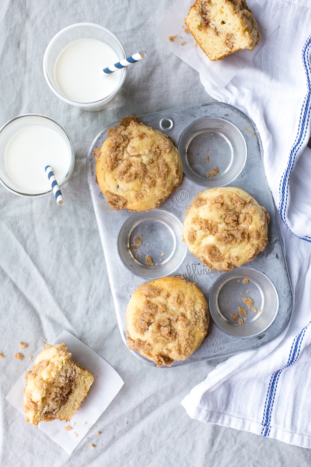Super soft and fluffy muffins laced with a swirl of cinnamon-sugar and topped with a sweet cinnamon streusel. If you've ever wished coffeecake came in grab-and-go format, these muffins are for you!
