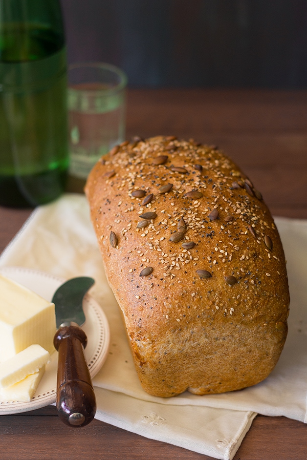 Mixed Seeds Whole Wheat Bread - use all your favorite seeds to make this hearty whole wheat loaf. | brighteyedbaker.com