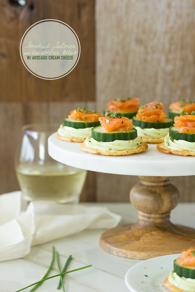 Smoked Salmon & Cucumber Bites with Avocado Cream Cheese - a simple but elegant appetizer to serve for any gathering! | www.brighteyedbaker.com #BretonGlutenFree #CleverGirls