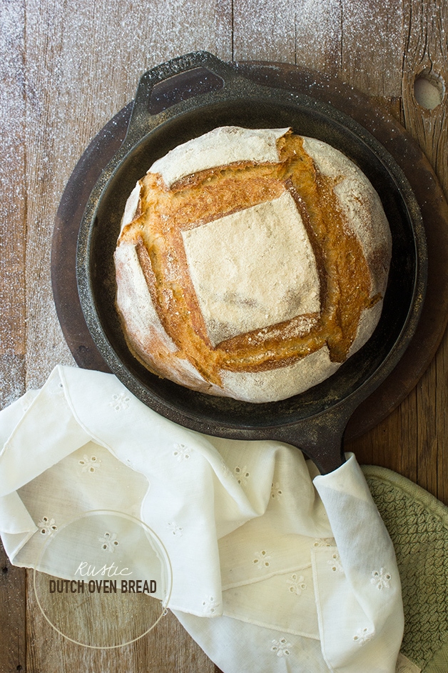 Rustic Dutch Oven Bread - a hearty, everyday bread with a thick, crunchy crust and tender crumb. | www.brighteyedbaker.com