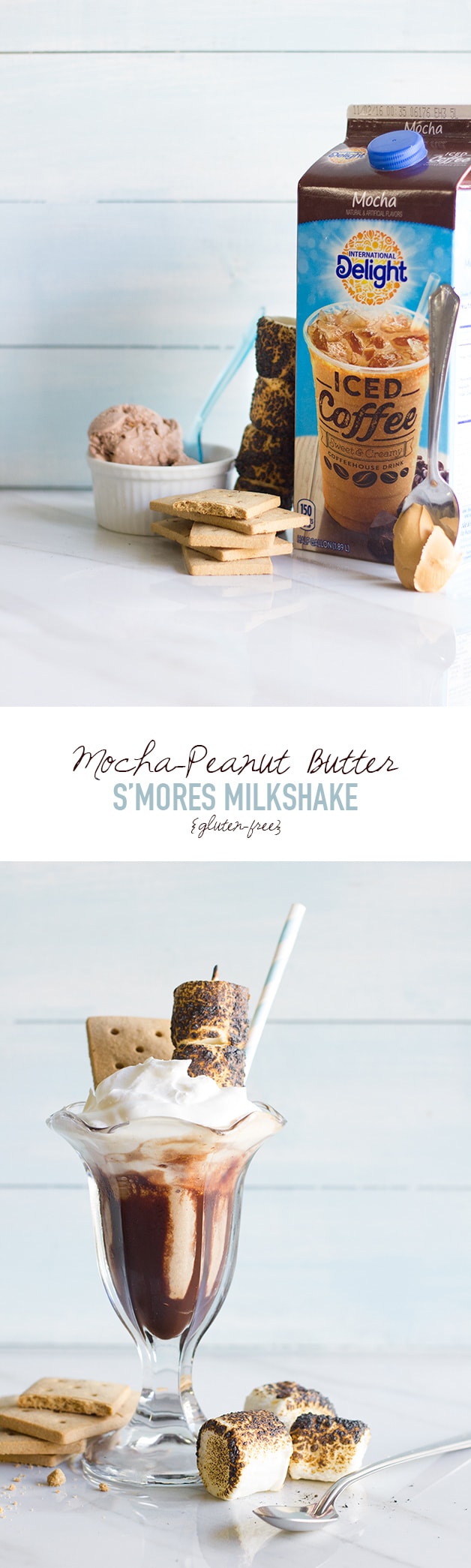 Mocha Peanut Butter S'mores Milkshake | www.brighteyedbaker.com