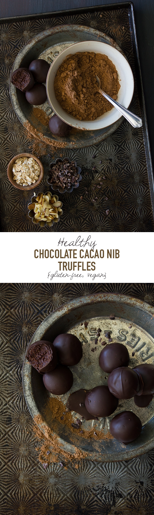 Healthy Chocolate Cacao Nib Truffles {gluten-free, vegan} | www.brighteyedbaker.com