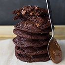 Fudgy Flourless Nutella Chocolate Chip Cookies | www.brighteyedbaker.com