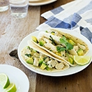 Creamy Salsa Verde Chicken Tacos - a flavor-packed, super easy weeknight dinner, Mexican-style. Ready in 10 minutes!