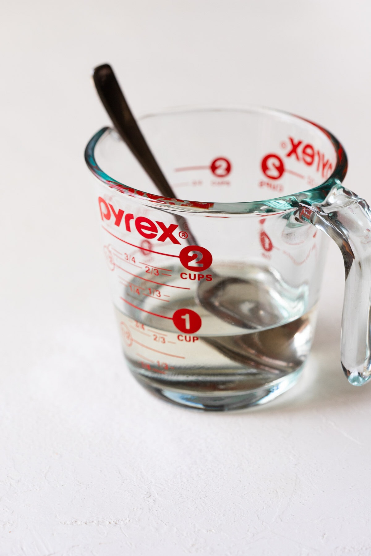Simple syrup cooling in a pyrex measuring glass.