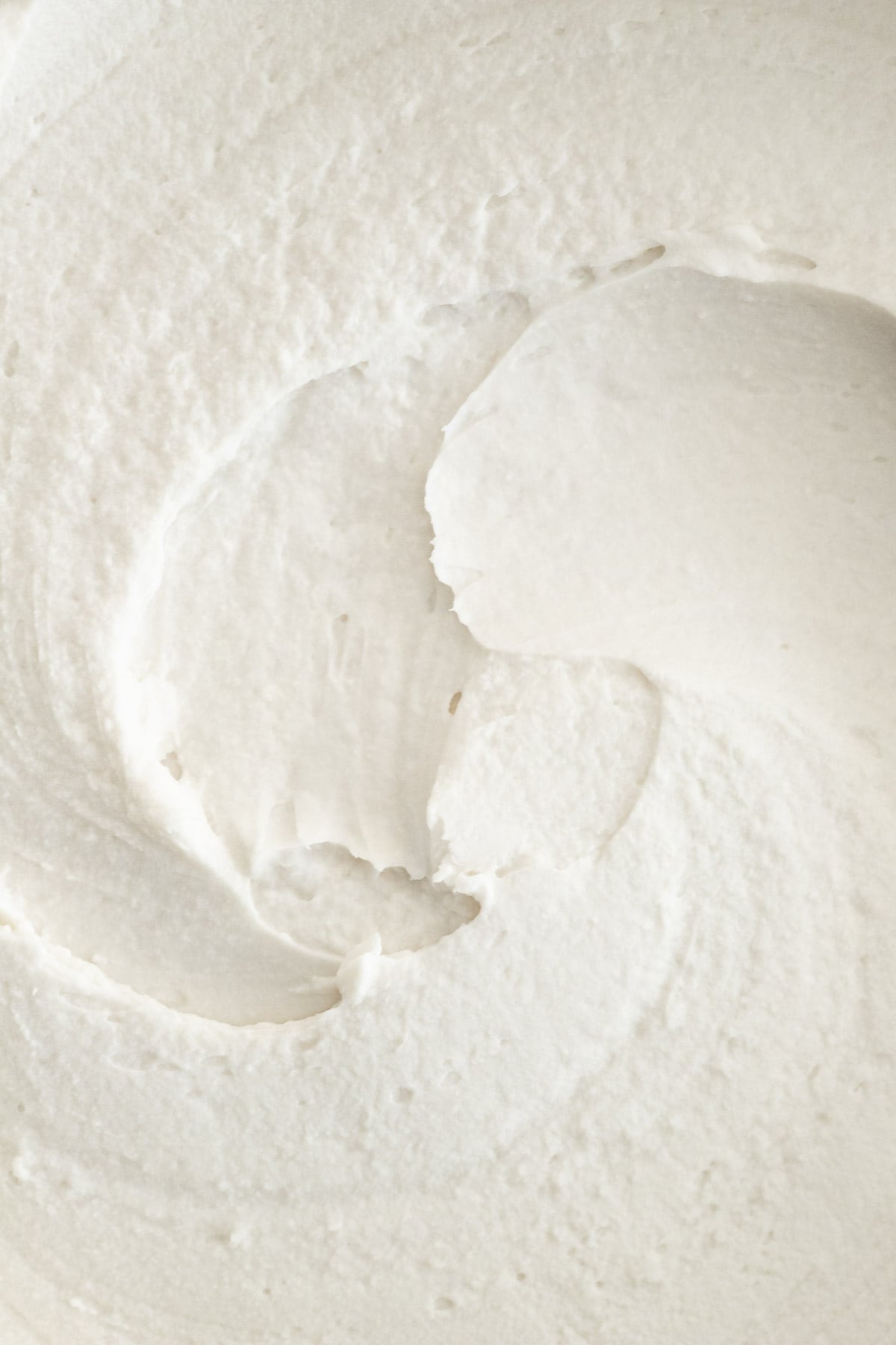 Close up of dairy-free whipped cream.